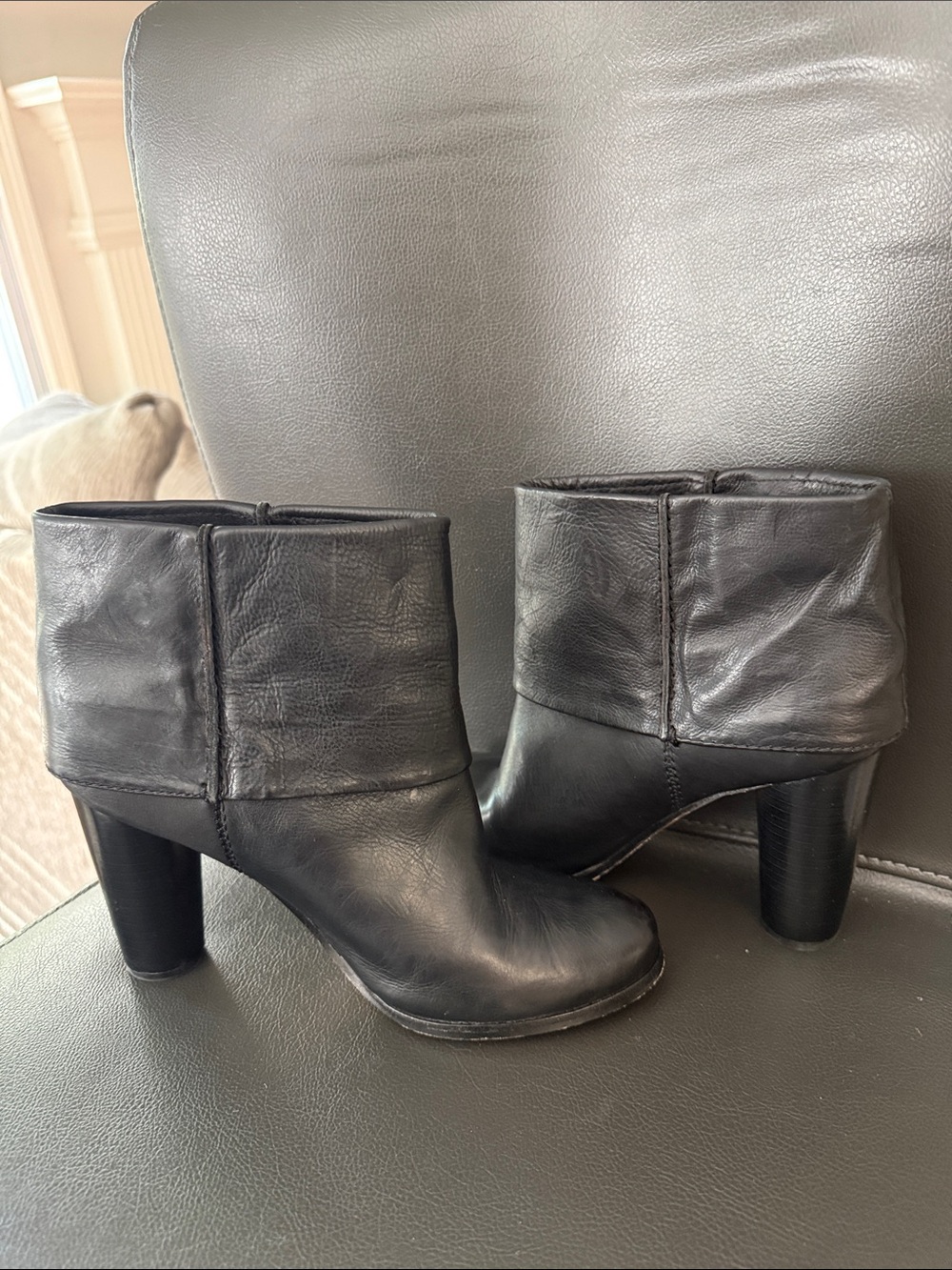 Modern Vintage black leather ankle boots
